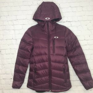 Womens Oakley Puffer goose down Jacket Purple XS